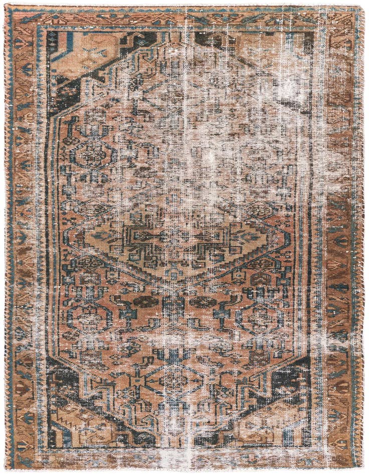 Detail image of 3' 3 x 6' 4 Hand Knotted Ultra Vintage Persian Wool Rug