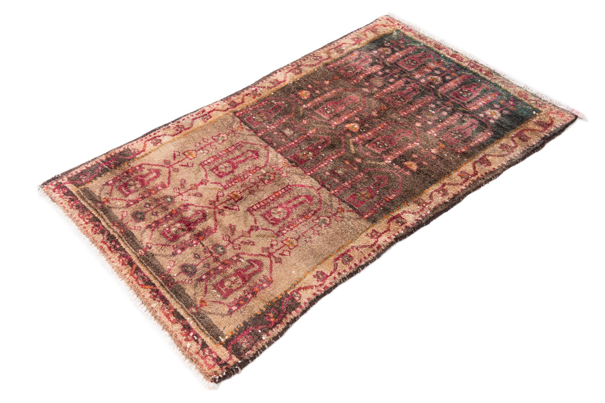2' 4 x 4' 2 Hand Knotted Ultra Vintage Persian Wool Rug