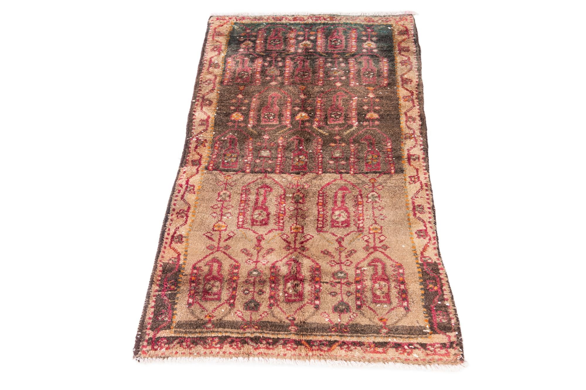 2' 4 x 4' 2 Hand Knotted Ultra Vintage Persian Wool Rug