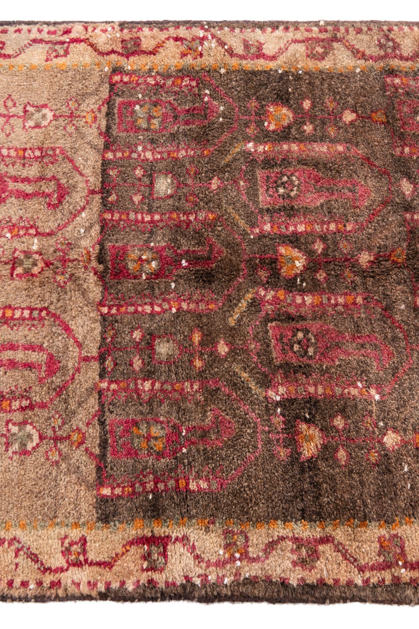 2' 4 x 4' 2 Hand Knotted Ultra Vintage Persian Wool Rug