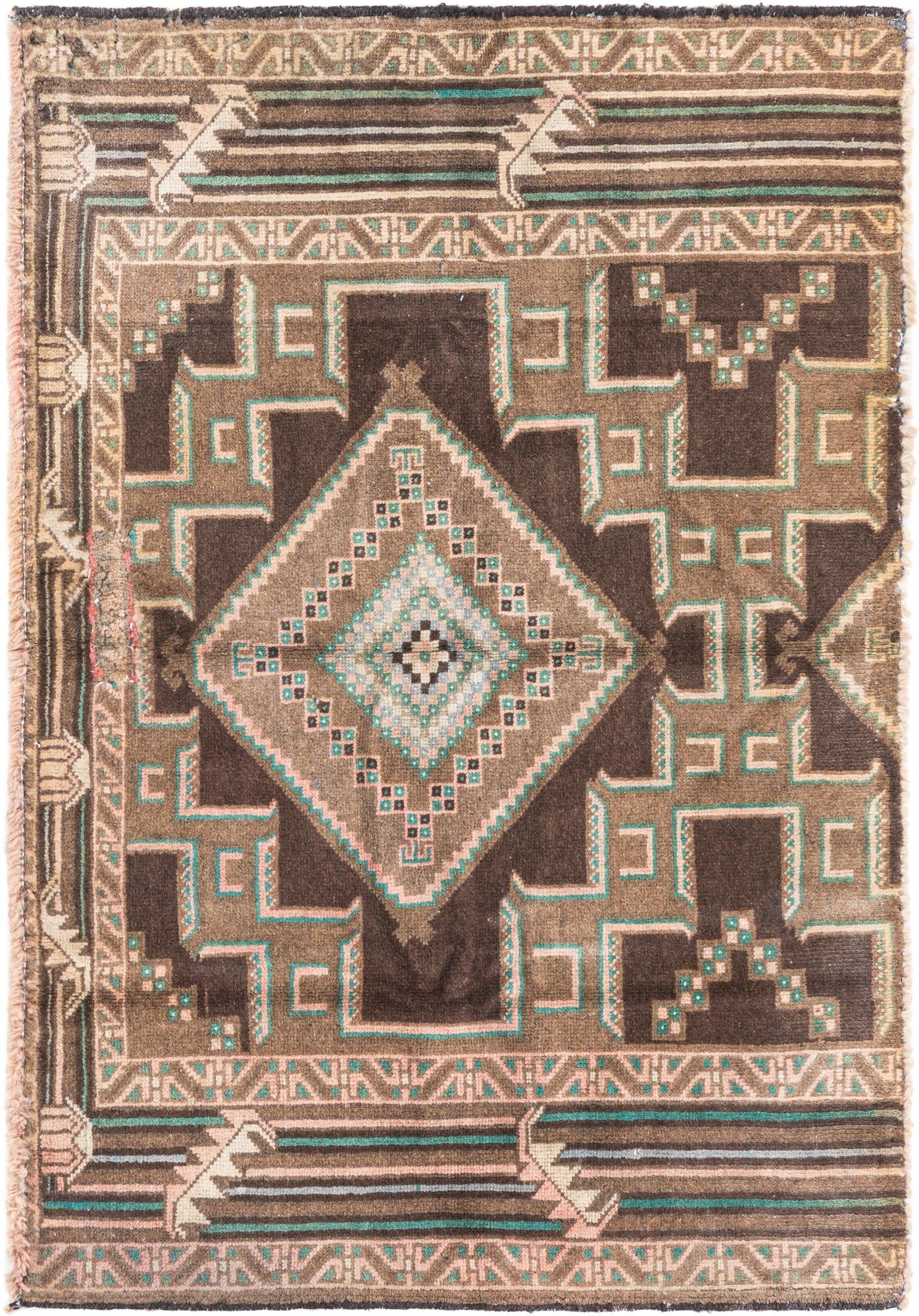 2' 7 x 3' 9 Hand Knotted Ultra Vintage Persian Wool Rug