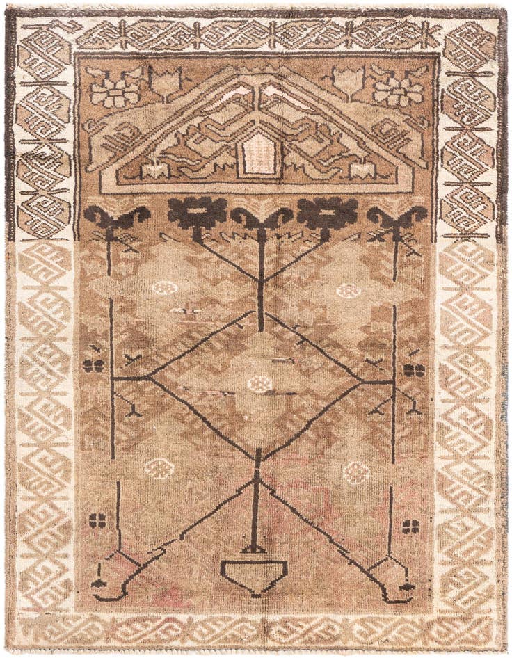 Detail image of 2' 8 x 4' 4 Hand Knotted Ultra Vintage Persian Wool Rug