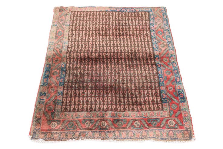 Detail image of 3' 3 x 3' 9 Hand Knotted Ultra Vintage Persian Wool Rug