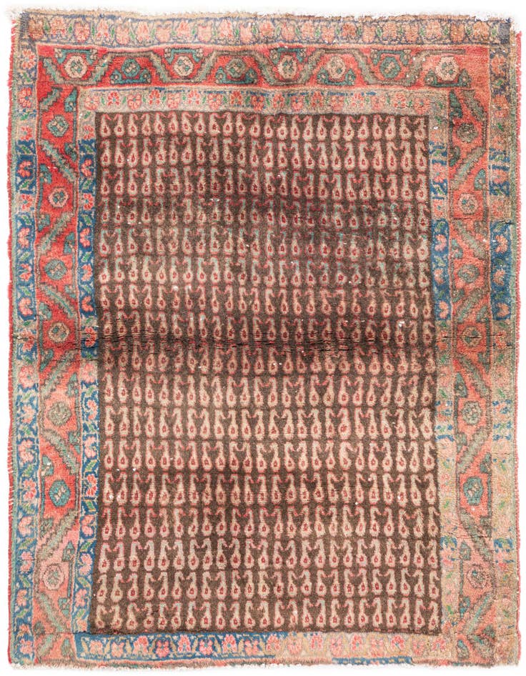 Detail image of 3' 3 x 3' 9 Hand Knotted Ultra Vintage Persian Wool Rug