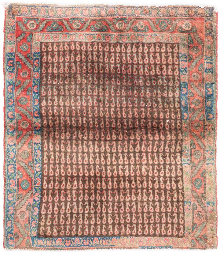 3' 3 x 3' 9 Hand Knotted Ultra Vintage Persian Wool Rug