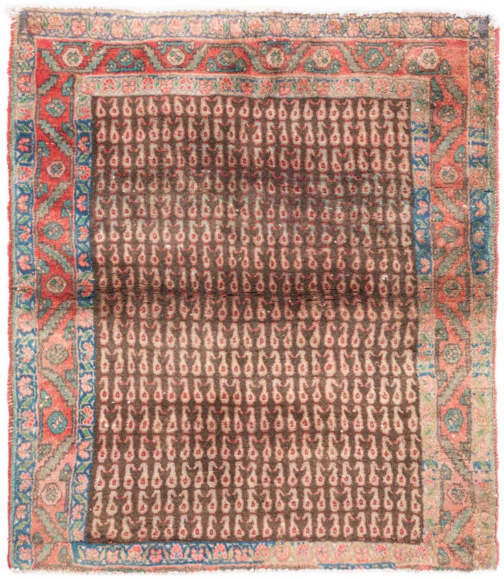 Detail image of 3' 3 x 3' 9 Hand Knotted Ultra Vintage Persian Wool Rug