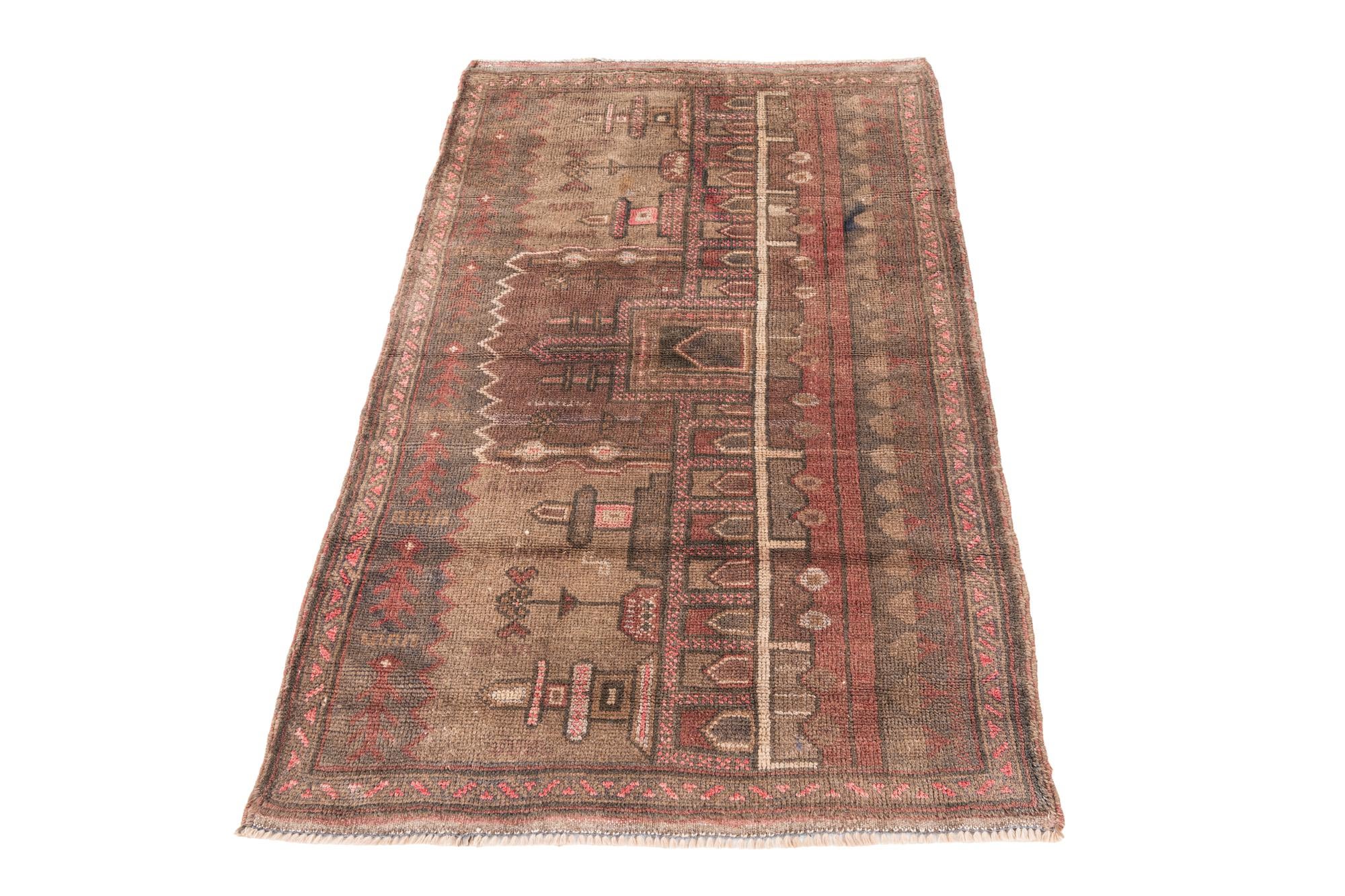2' 10 x 4' 8 Hand Knotted Ultra Vintage Persian Wool Rug