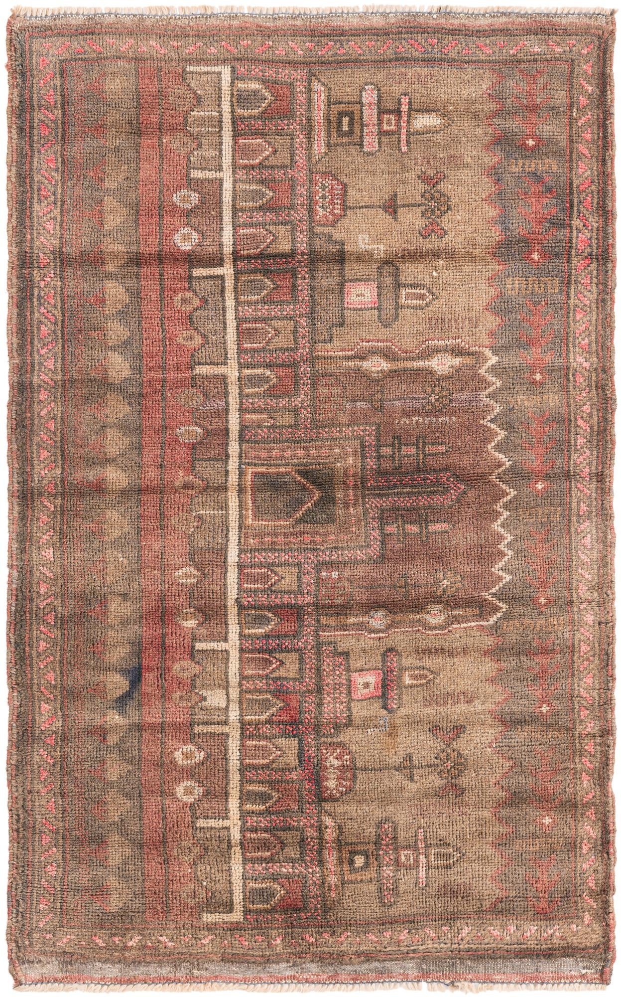 2' 10 x 4' 8 Hand Knotted Ultra Vintage Persian Wool Rug