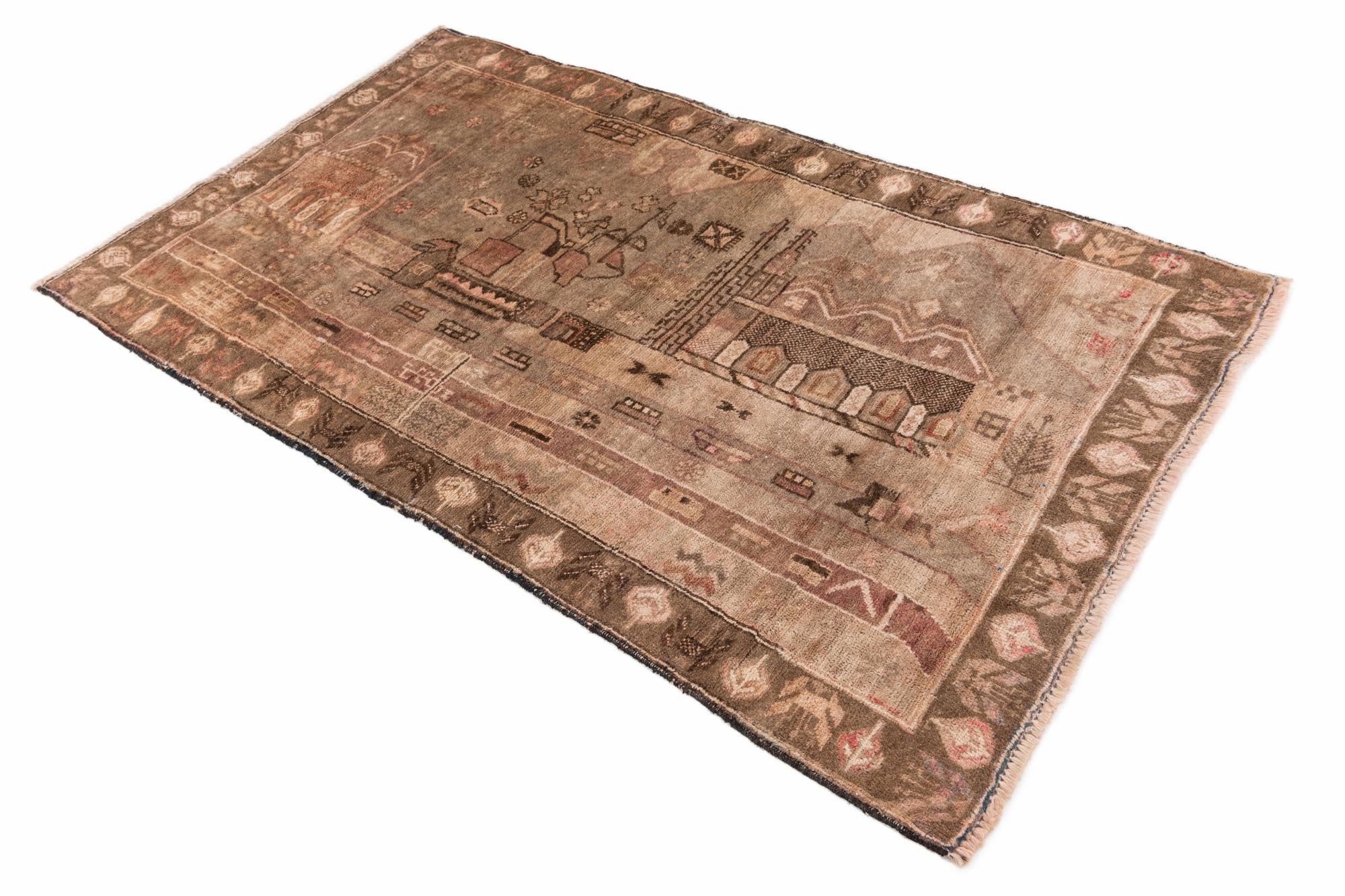3' 2 x 5' 7 Hand Knotted Ultra Vintage Persian Wool Rug