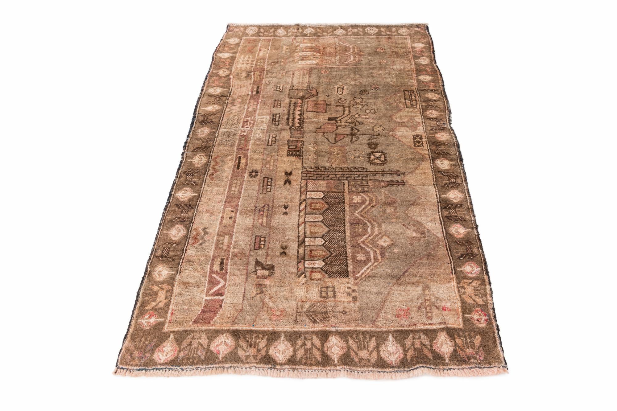 3' 2 x 5' 7 Hand Knotted Ultra Vintage Persian Wool Rug