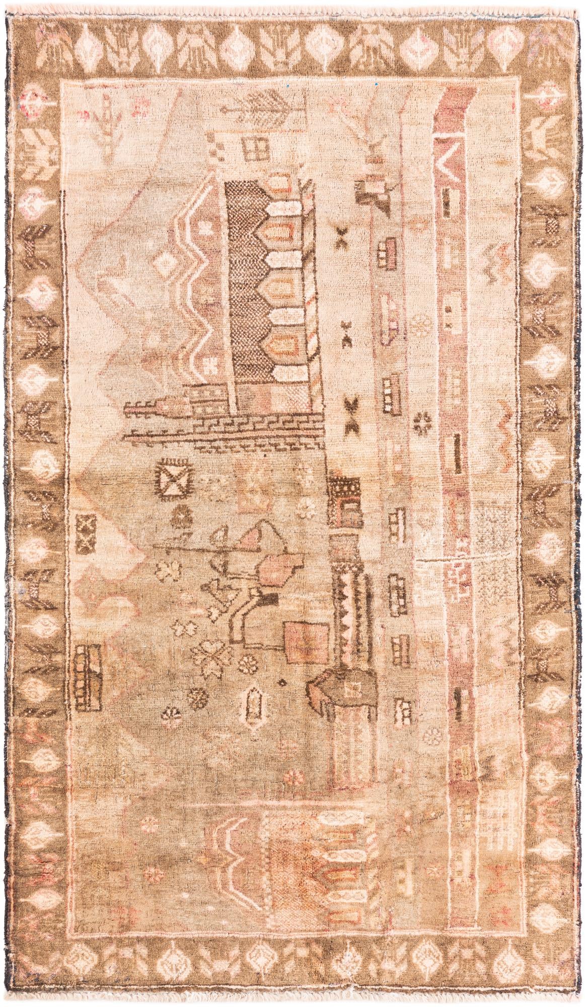 3' 2 x 5' 7 Hand Knotted Ultra Vintage Persian Wool Rug