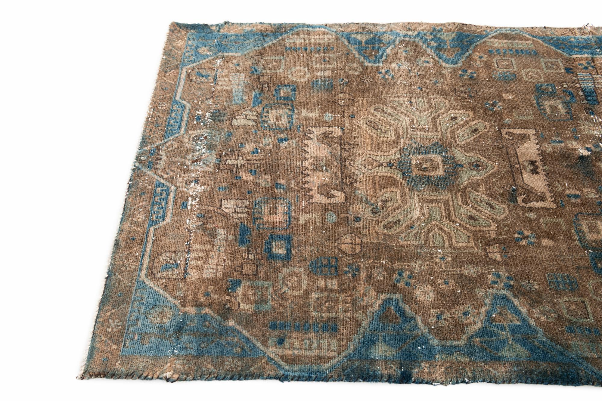 3' 9 x 5' 5 Hand Knotted Ultra Vintage Persian Wool Rug
