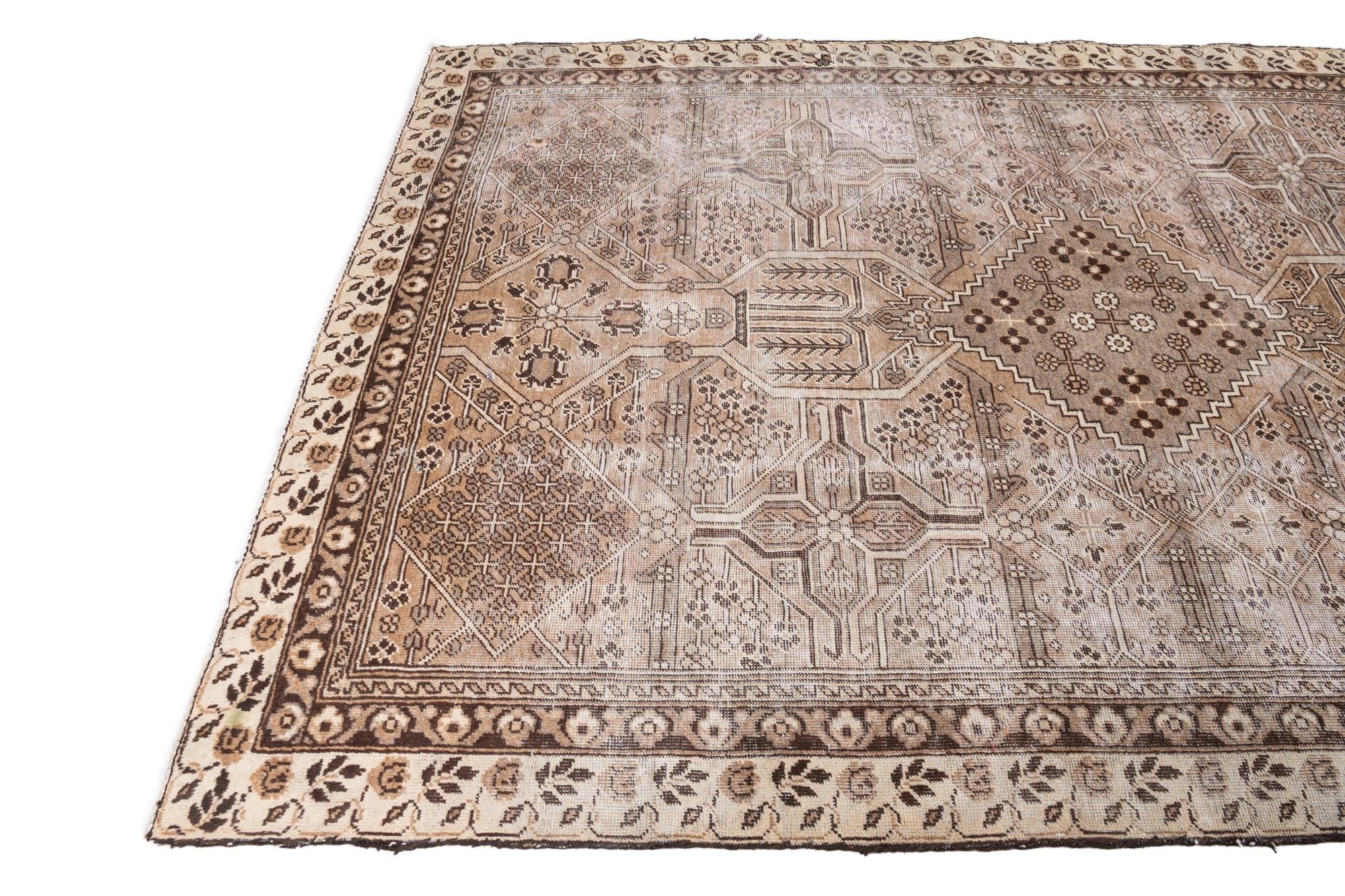 6' 2 x 9' 3 Hand Knotted Ultra Vintage Persian Wool Rug