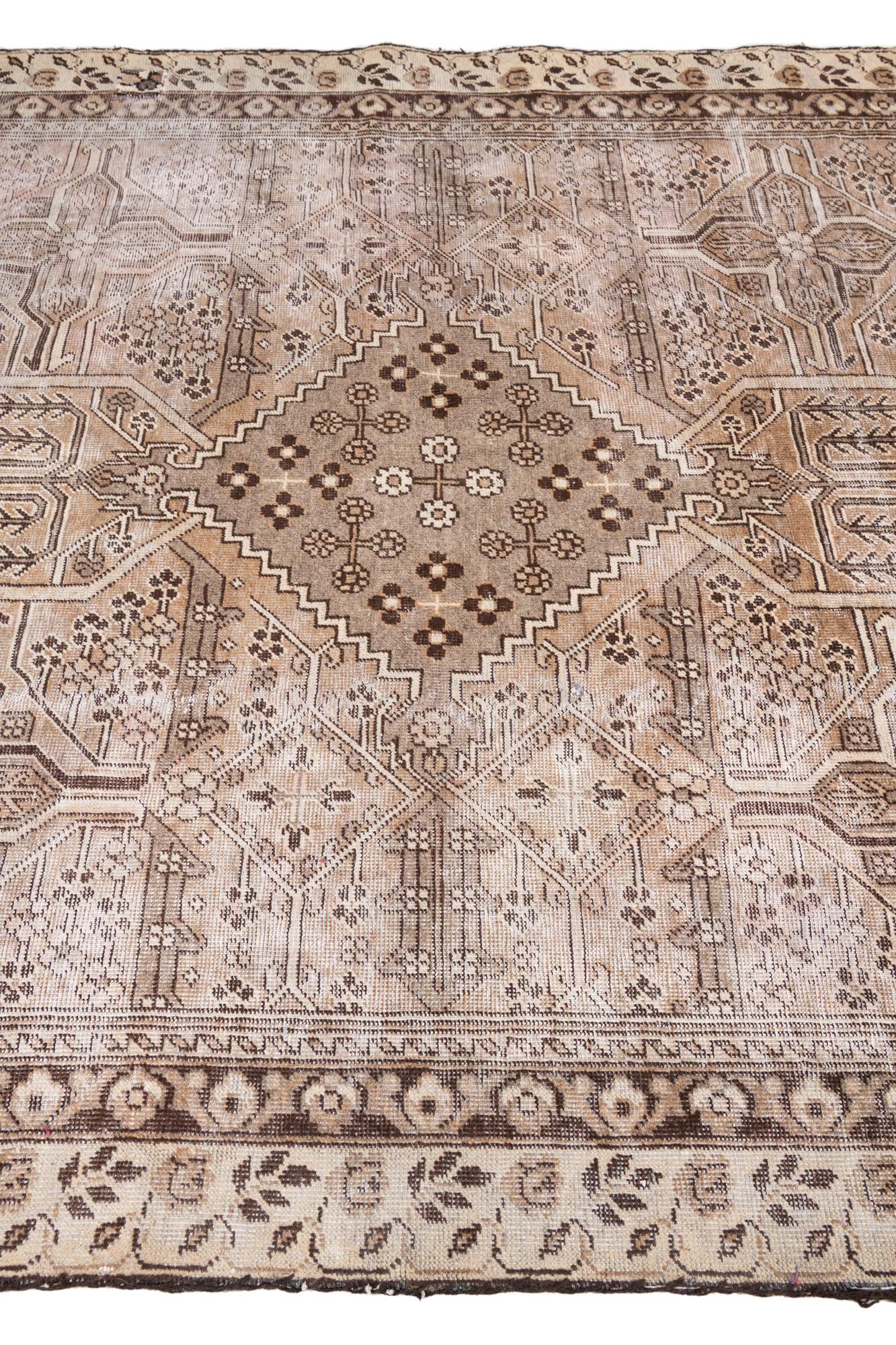 6' 2 x 9' 3 Hand Knotted Ultra Vintage Persian Wool Rug