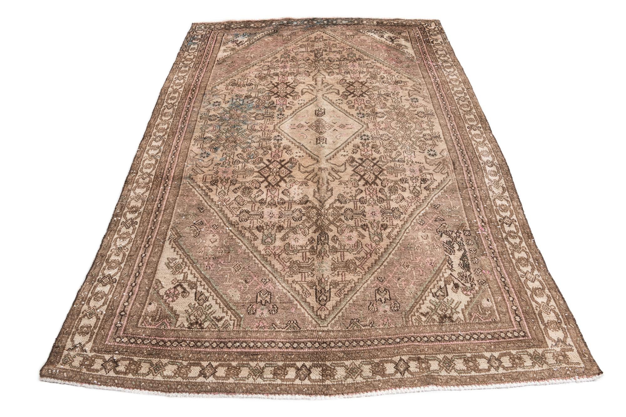 6' 3 x 9' 5 Hand Knotted Ultra Vintage Persian Wool Rug