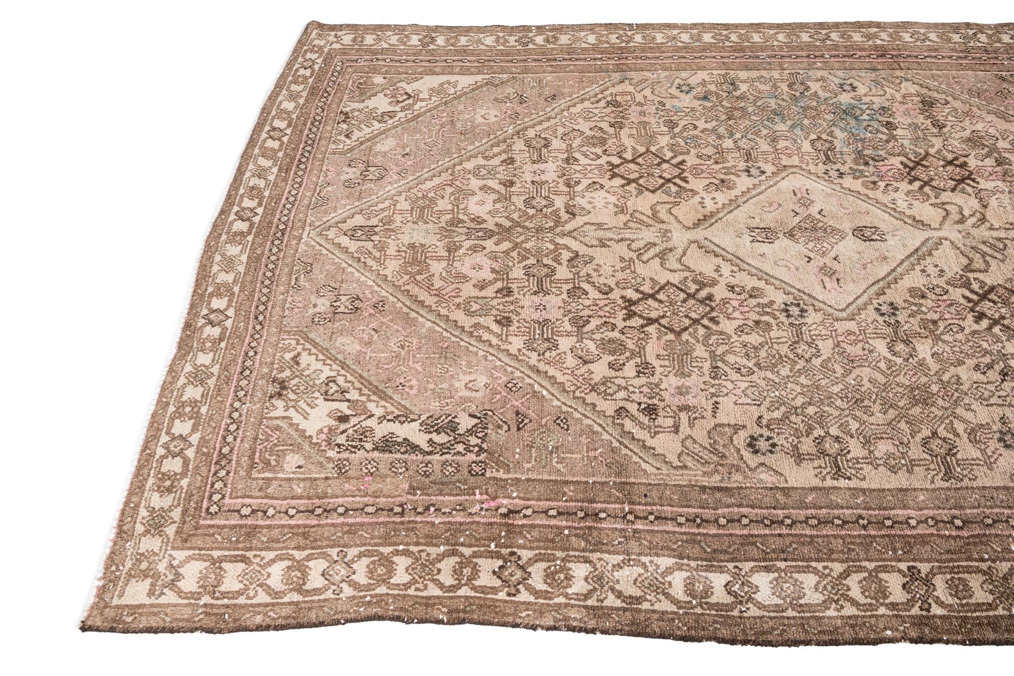 6' 3 x 9' 5 Hand Knotted Ultra Vintage Persian Wool Rug