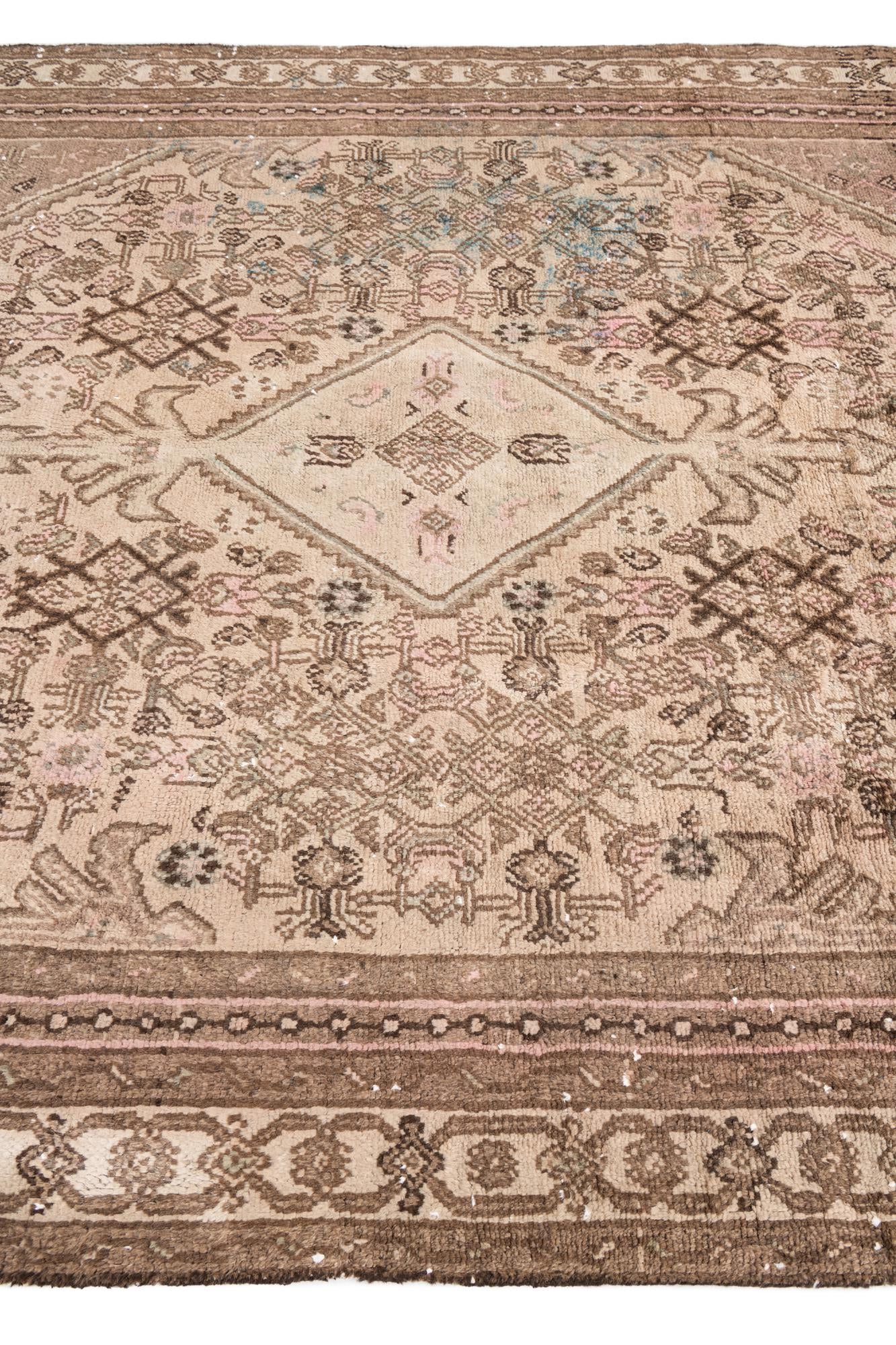 6' 3 x 9' 5 Hand Knotted Ultra Vintage Persian Wool Rug