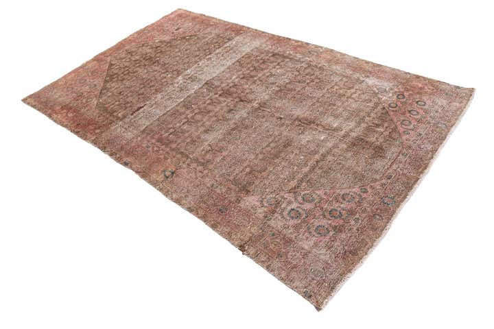 4' 9 x 7' 8 Hand Knotted Ultra Vintage Persian Wool Rug