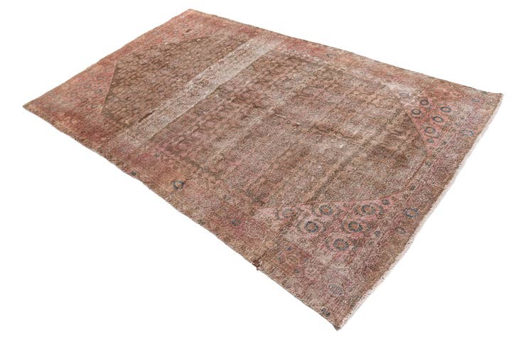 Detail image of 4' 9 x 7' 8 Hand Knotted Ultra Vintage Persian Wool Rug