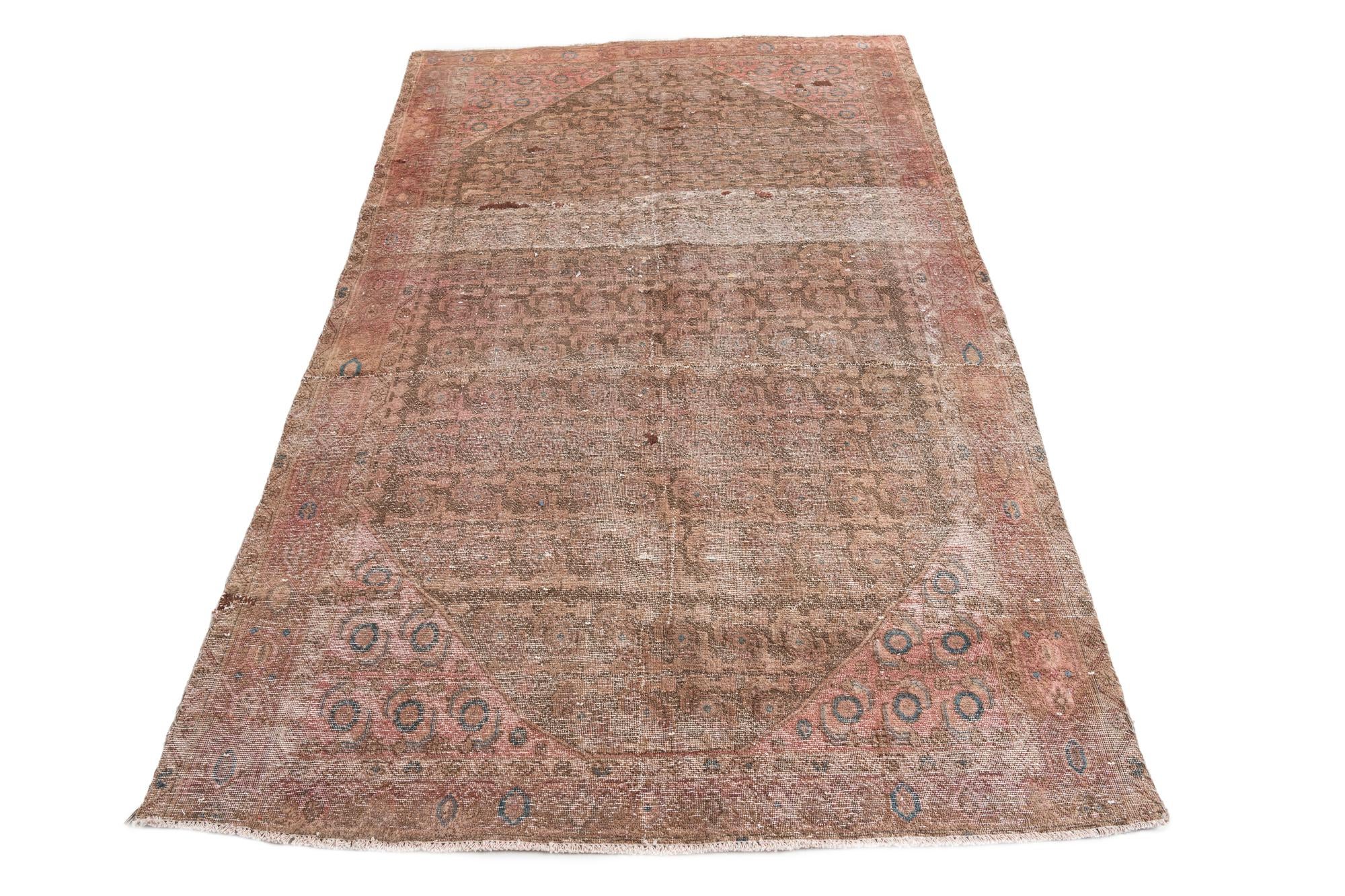 4' 9 x 7' 8 Hand Knotted Ultra Vintage Persian Wool Rug