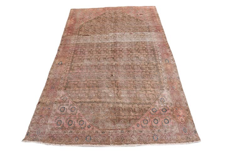 Detail image of 4' 9 x 7' 8 Hand Knotted Ultra Vintage Persian Wool Rug