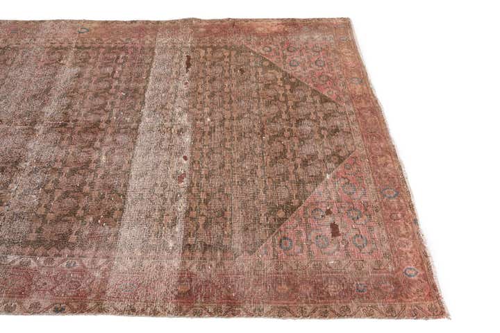 4' 9 x 7' 8 Hand Knotted Ultra Vintage Persian Wool Rug