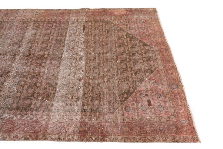 Detail image of 4' 9 x 7' 8 Hand Knotted Ultra Vintage Persian Wool Rug