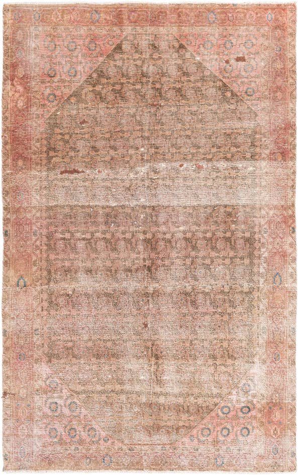 Detail image of 4' 9 x 7' 8 Hand Knotted Ultra Vintage Persian Wool Rug