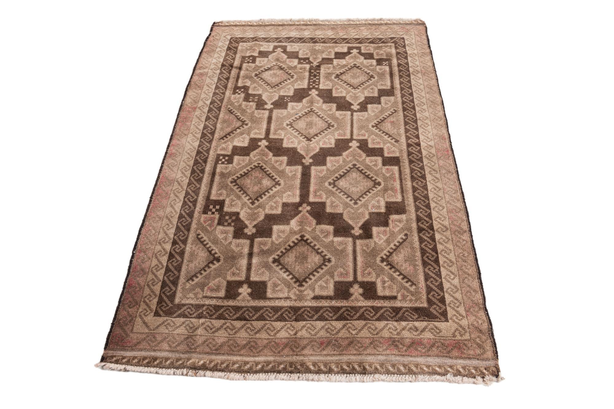 3' 9 x 6' 2 Hand Knotted Ultra Vintage Persian Wool Rug