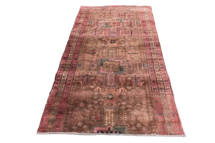 Detail image of 4' x 7' 1 Hand Knotted Ultra Vintage Persian Wool Rug