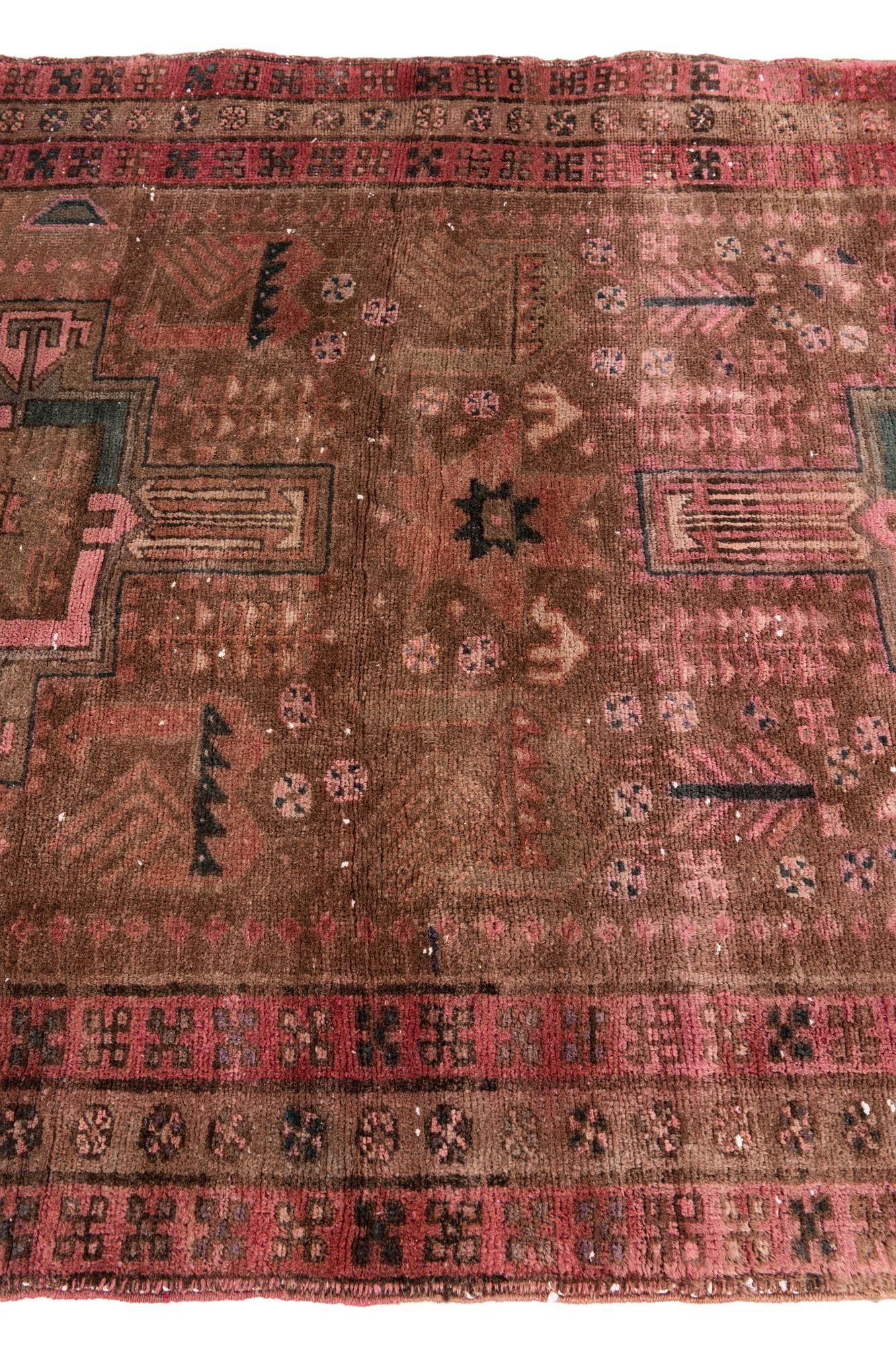 4' x 7' 1 Hand Knotted Ultra Vintage Persian Wool Rug