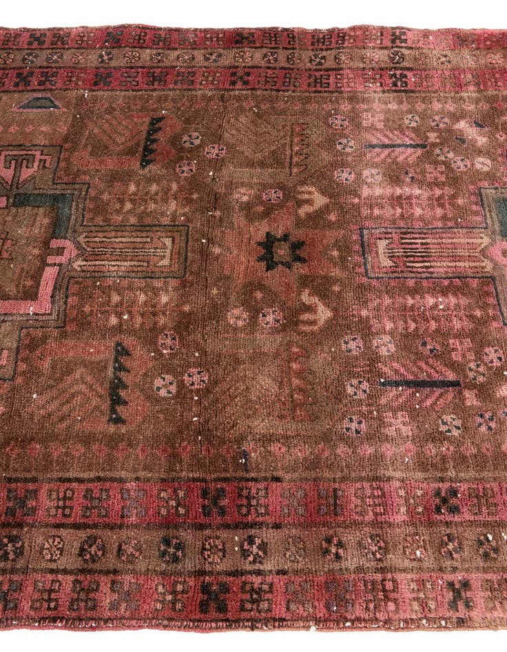 Detail image of 4' x 7' 1  Hand Knotted Ultra Vintage Persian Wool Rug