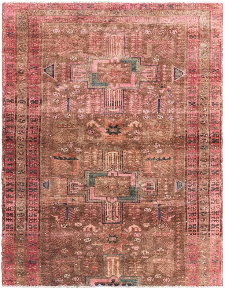 Detail image of 4' x 7' 1 Hand Knotted Ultra Vintage Persian Wool Rug