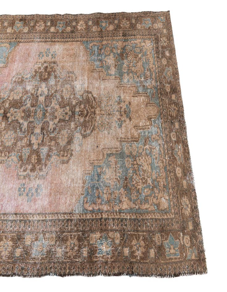 Detail image of 4' 2 x 7' 1  Hand Knotted Ultra Vintage Persian Wool Rug