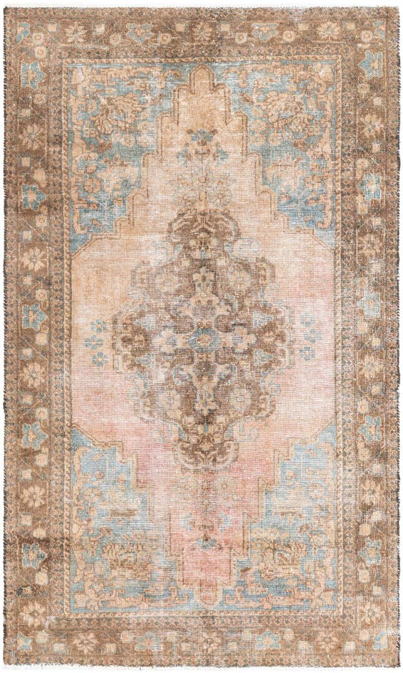 Detail image of 125cm x 215cm anudado a mano Ultra Vintage Alfombra Persa Lana