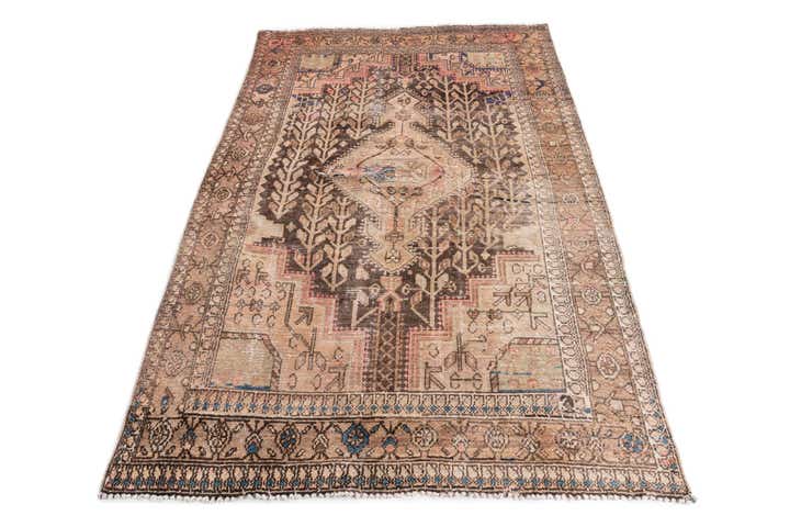 4' 6 x 6' 7 Hand Knotted Ultra Vintage Persian Wool Rug