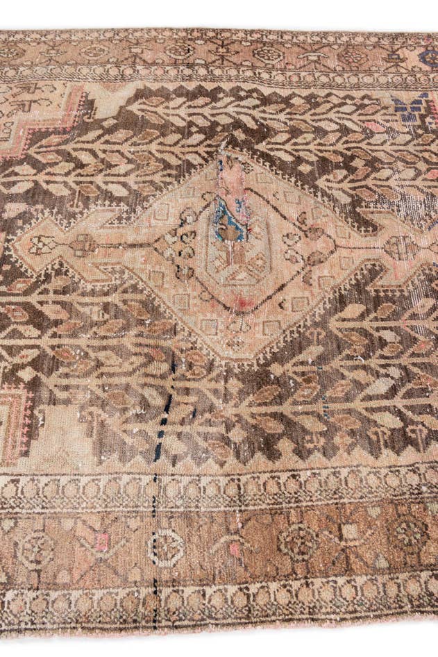 Detail image of 4' 6 x 6' 7 Hand Knotted Ultra Vintage Persian Wool Rug