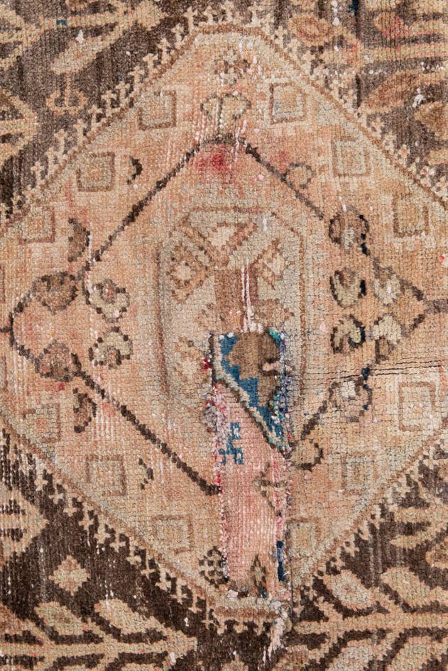 Detail image of 4' 6 x 6' 7 Hand Knotted Ultra Vintage Persian Wool Rug