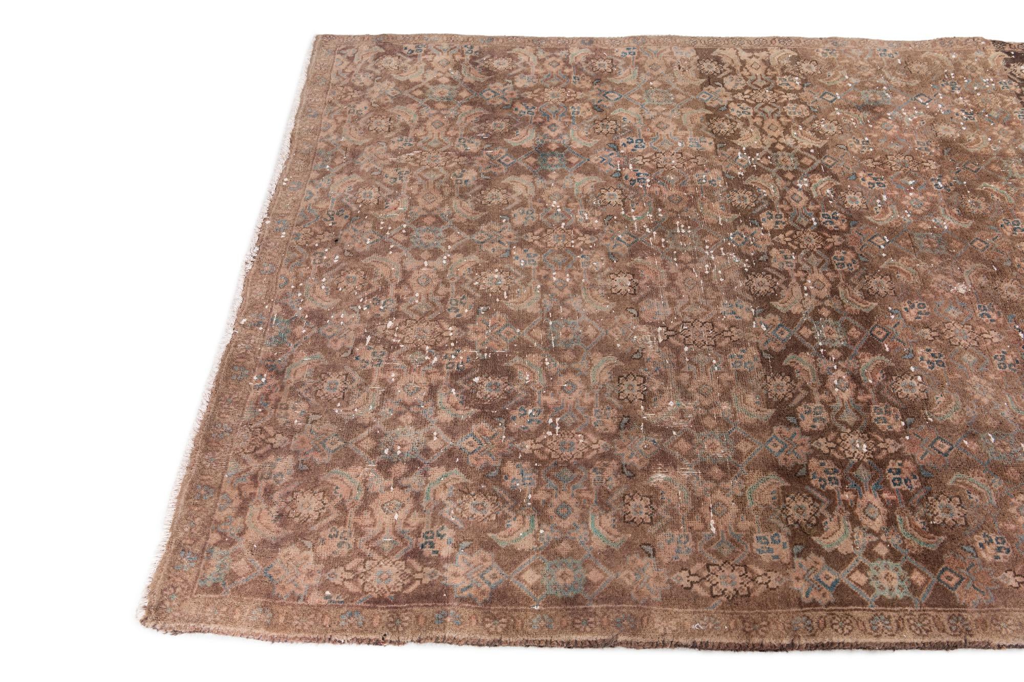 4' 6 x 8' 6 Hand Knotted Ultra Vintage Persian Wool Rug