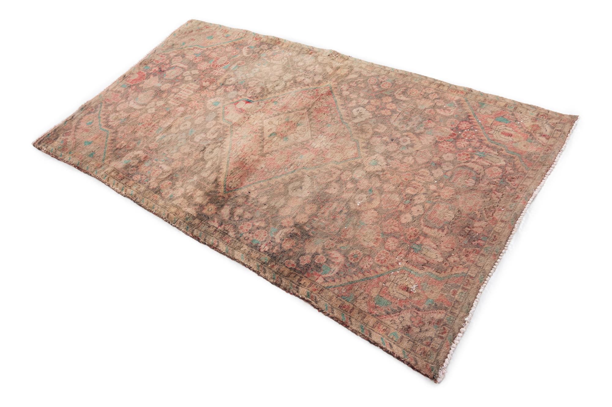 3' 6 x 5' 10 Hand Knotted Ultra Vintage Persian Wool Rug