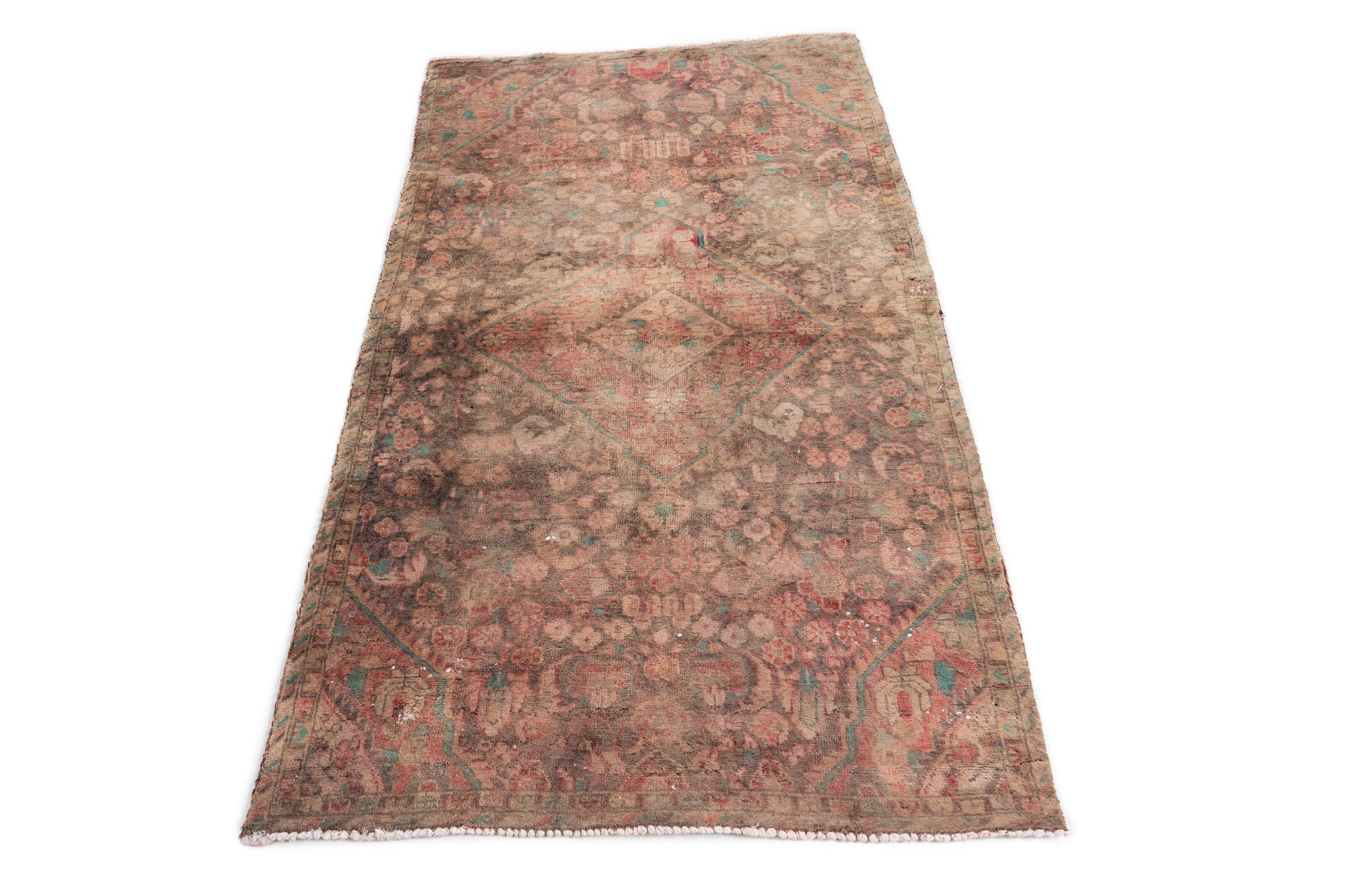 3' 6 x 5' 10 Hand Knotted Ultra Vintage Persian Wool Rug