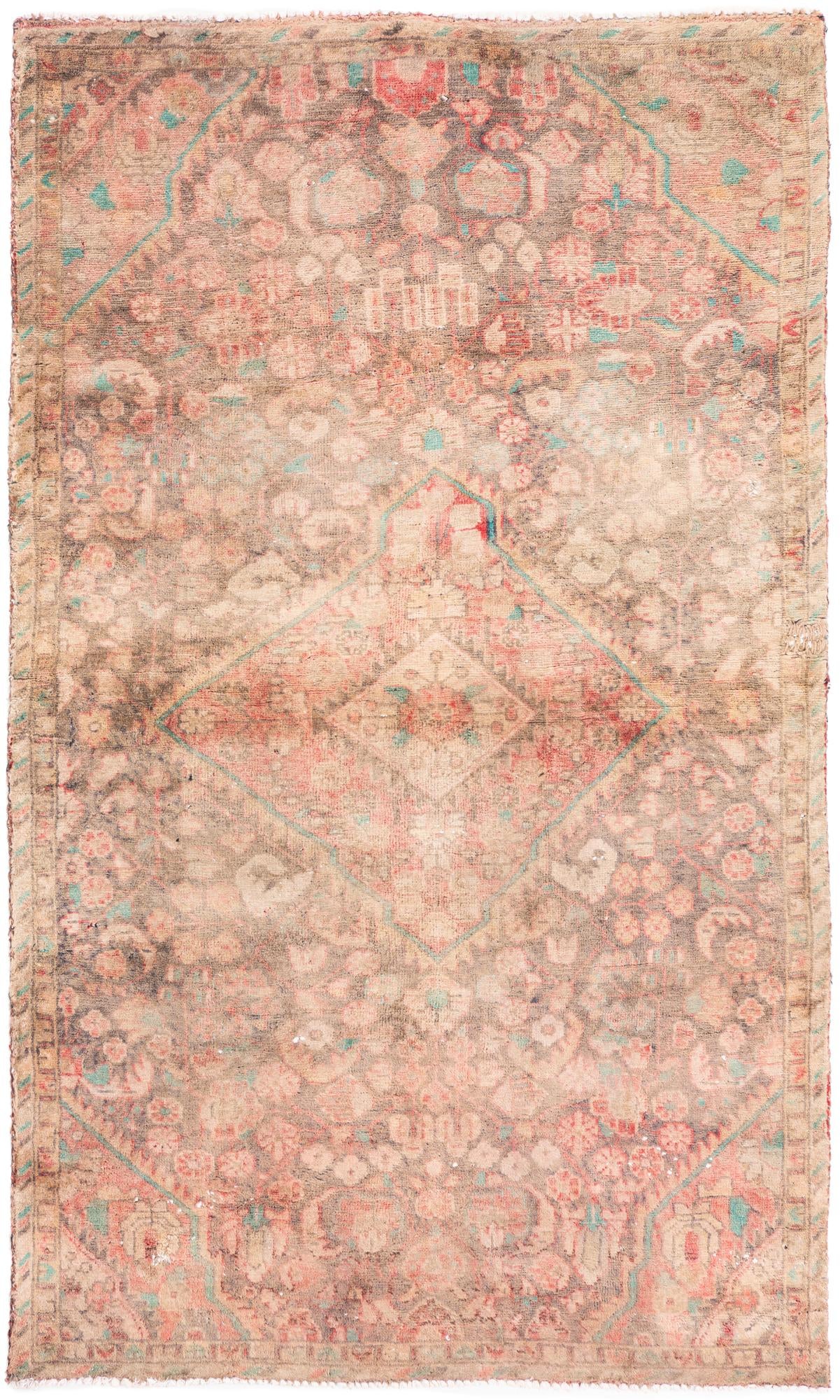 3' 6 x 5' 10 Hand Knotted Ultra Vintage Persian Wool Rug