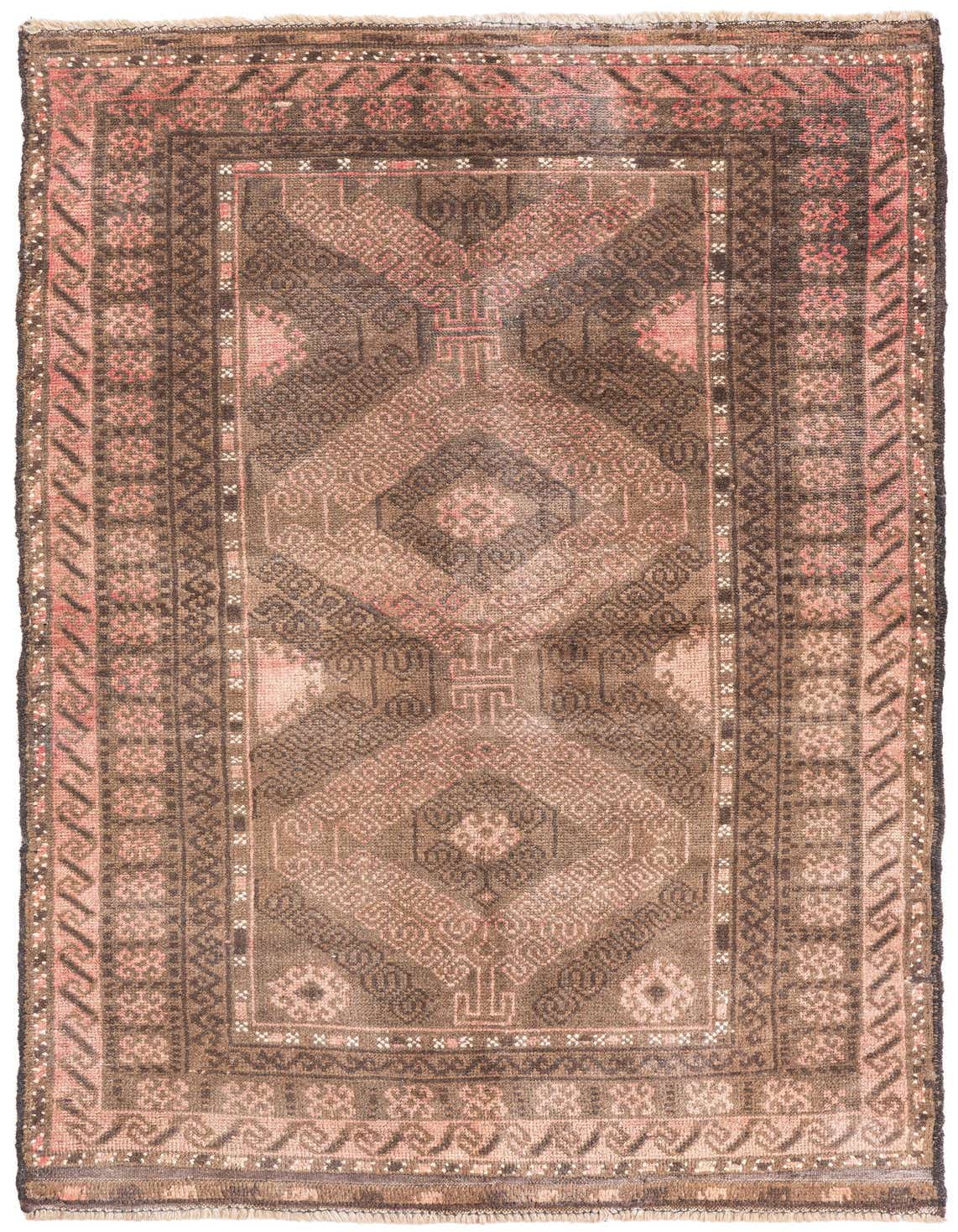 Primary image 3' 4 x 5' 10  Hand Knotted Ultra Vintage Persian Wool Rug