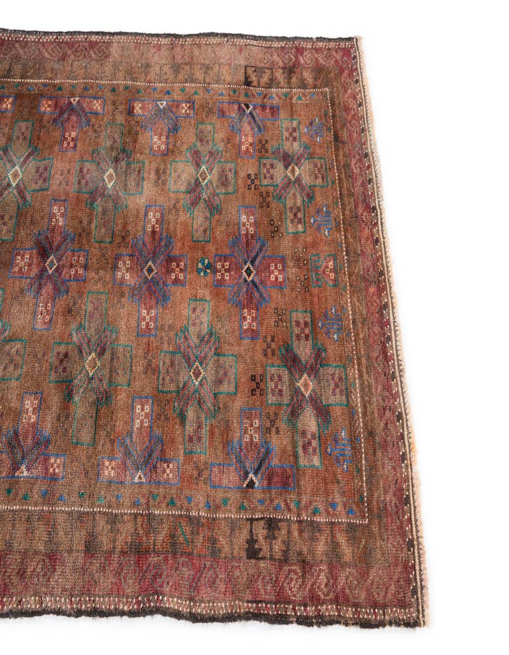 Detail image of 3' 7 x 5' 10  Hand Knotted Ultra Vintage Persian Wool Rug