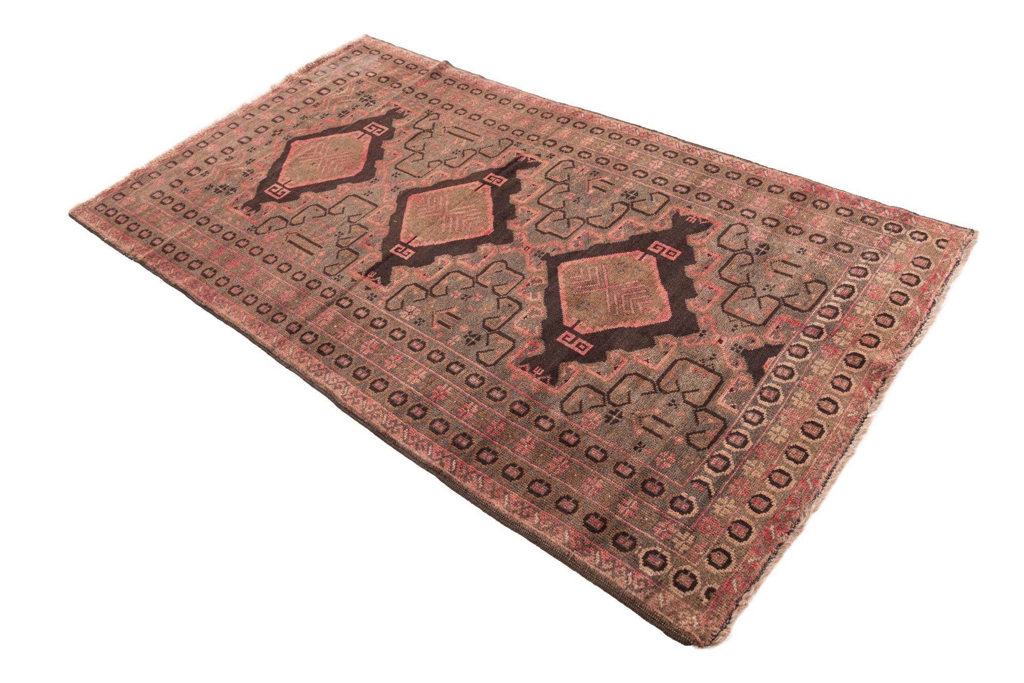 3' 5 x 6' Hand Knotted Ultra Vintage Persian Wool Rug