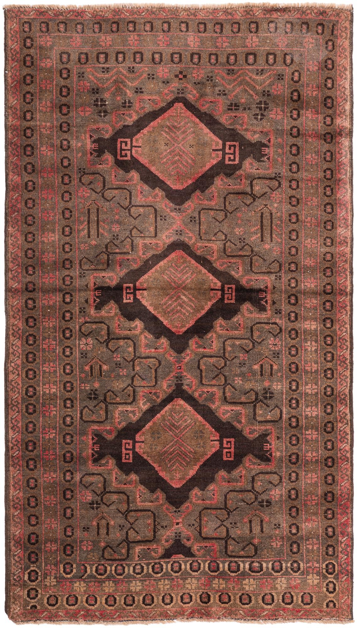 3' 5 x 6' Hand Knotted Ultra Vintage Persian Wool Rug