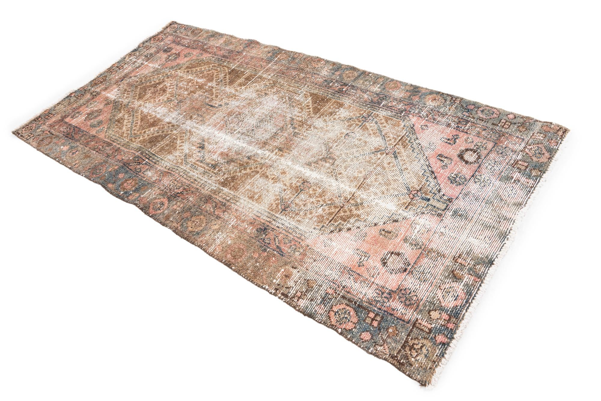 3' 4 x 6' 2 Hand Knotted Ultra Vintage Persian Wool Rug
