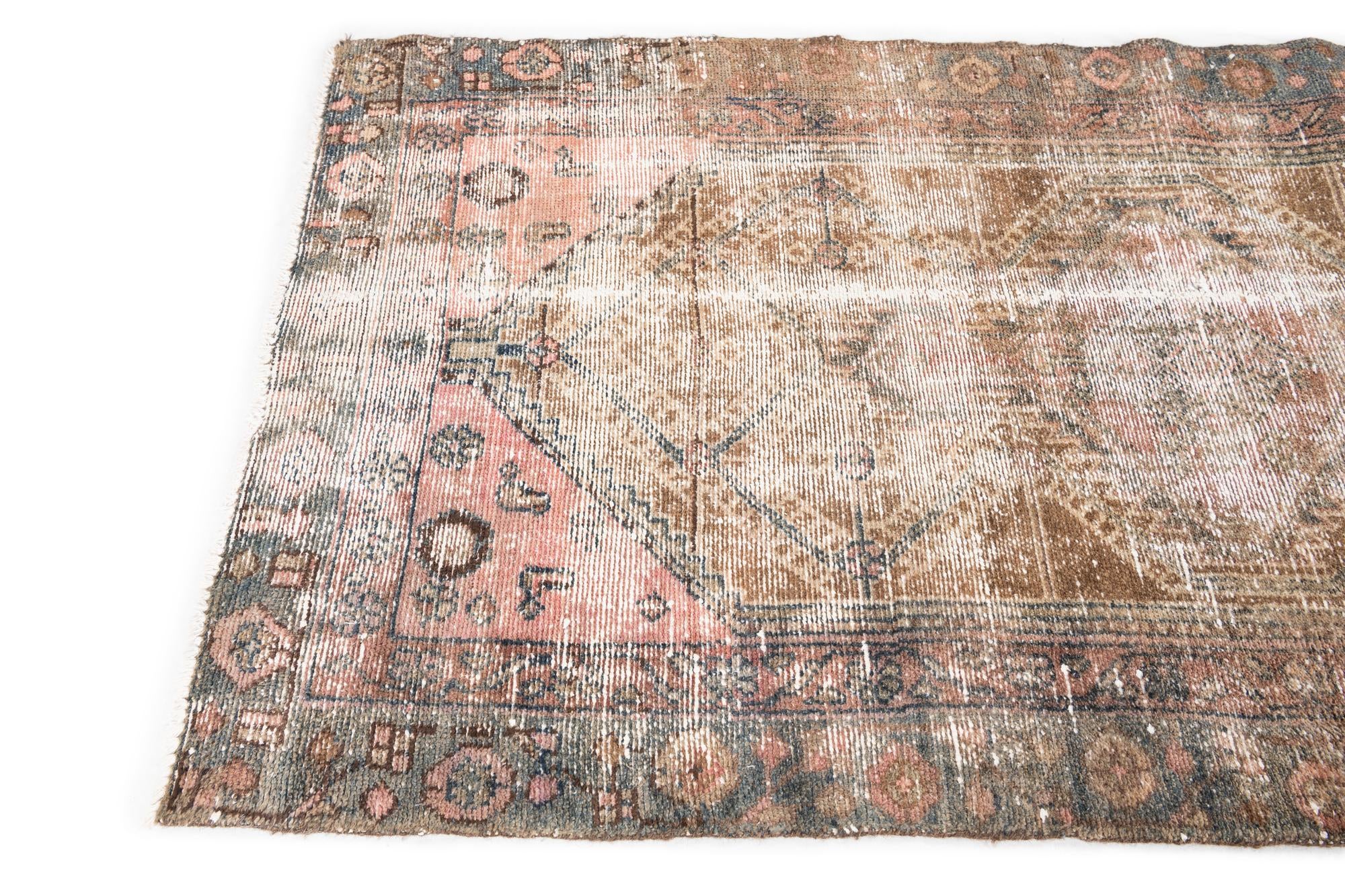 3' 4 x 6' 2 Hand Knotted Ultra Vintage Persian Wool Rug