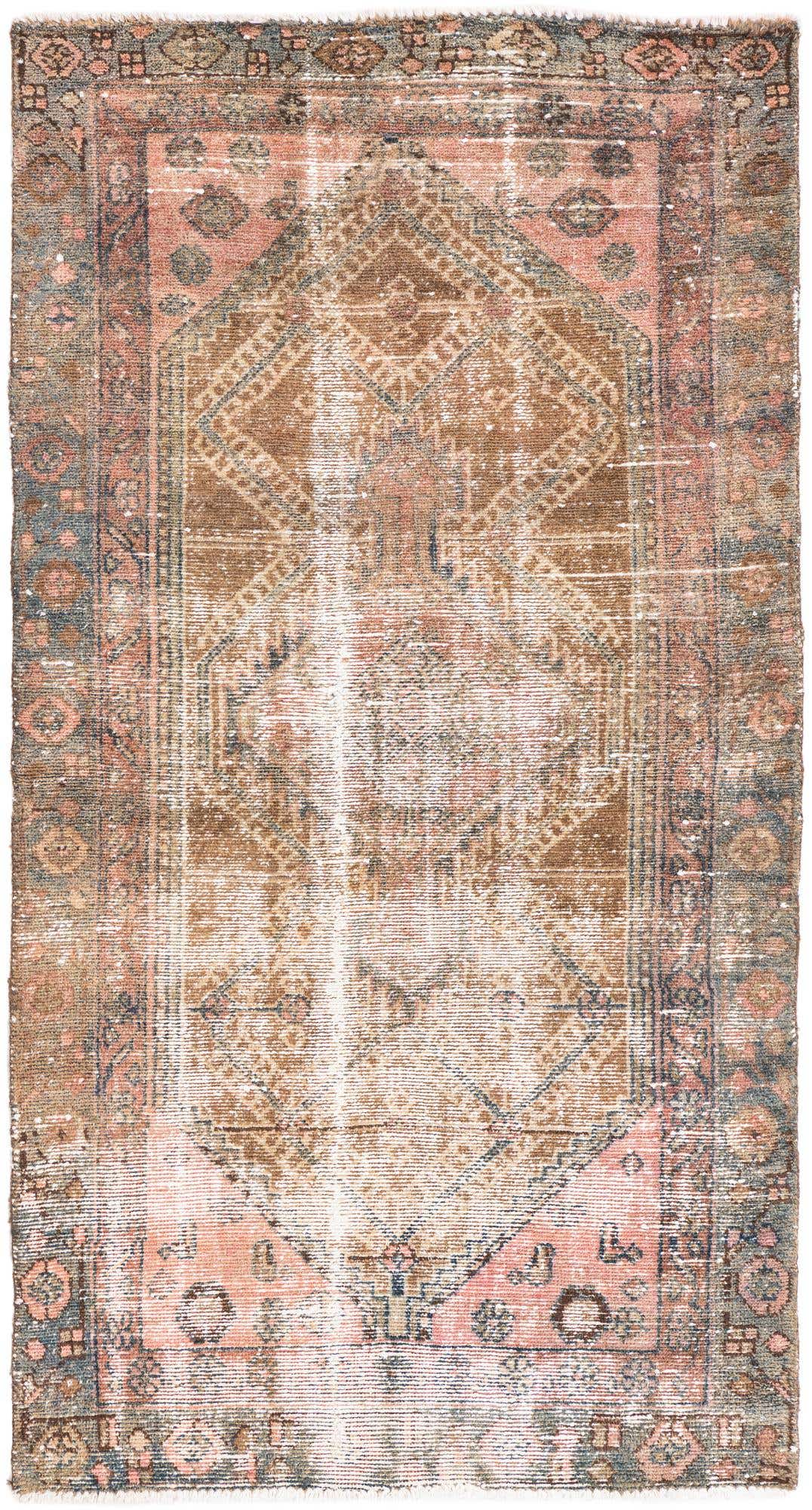 3' 4 x 6' 2 Hand Knotted Ultra Vintage Persian Wool Rug
