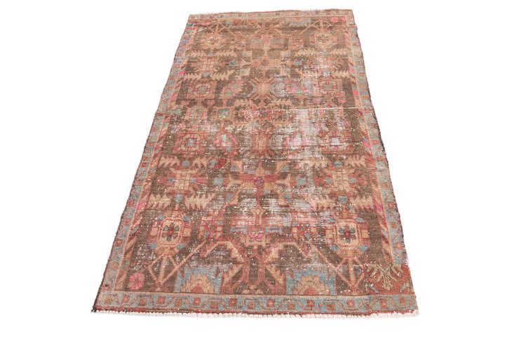 3' 4 x 6' 1 Hand Knotted Ultra Vintage Persian Wool Rug